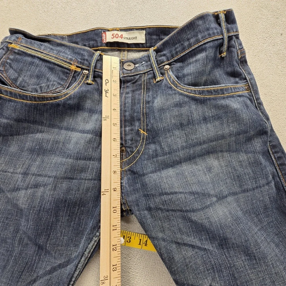 Vintage‎ Levis 504 Jeans Mens 32x32 Blue Straight Engineered Dark Wash Zip Fly
